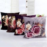 Vintage Art Peony Cotton Linen Throw Pillow Case Cushion Cover Sofa Home Decor Black