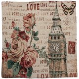 Vintage Floral Cotton Linen Jacquard Throw Pillow Case Cushion Cover Home Decor Big Ben (Intl)