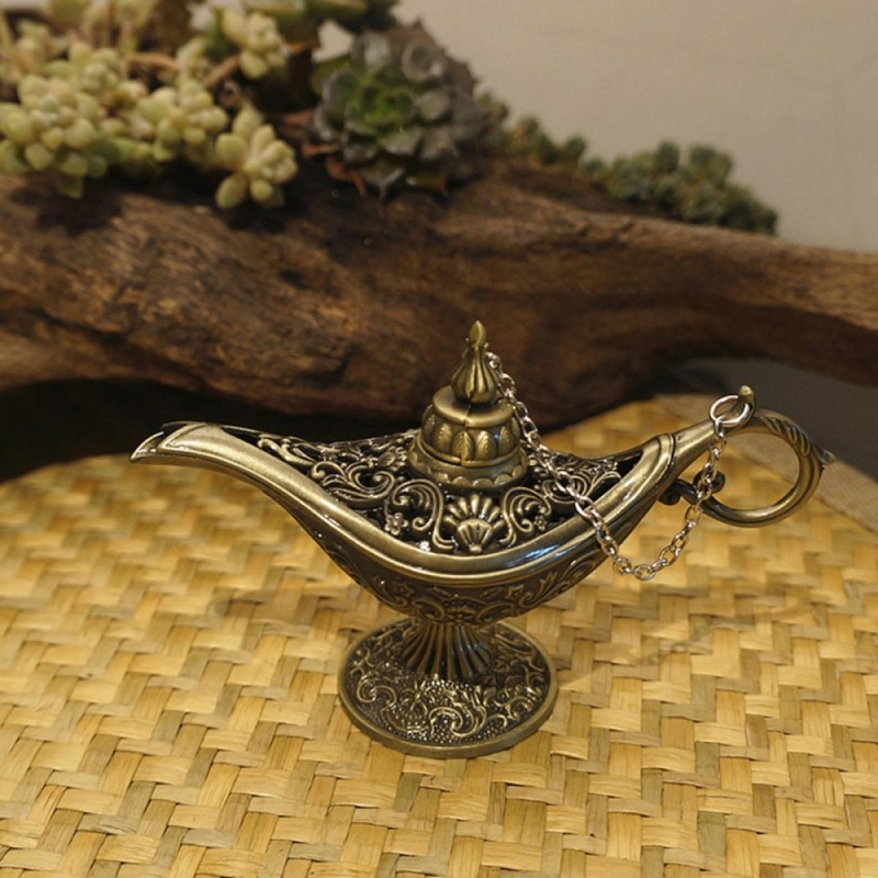 Vintage Bạc Nồi Collectable Truyền Thuyết Aladdin Magic Thần Chúc Đèn Trang Trí