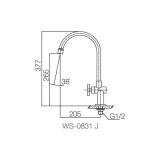 Vòi chậu lạnh - WS-0831J - INOX SUS 304