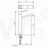 Vòi chậu nóng lạnh dạng cao - WS-1950H - INOX SUS 304