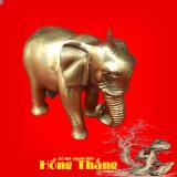 Tượng con Voi - Chất liệu đồng thau cao 10cm ( linh vật phong thuỷ bình an và hút tài lộc)