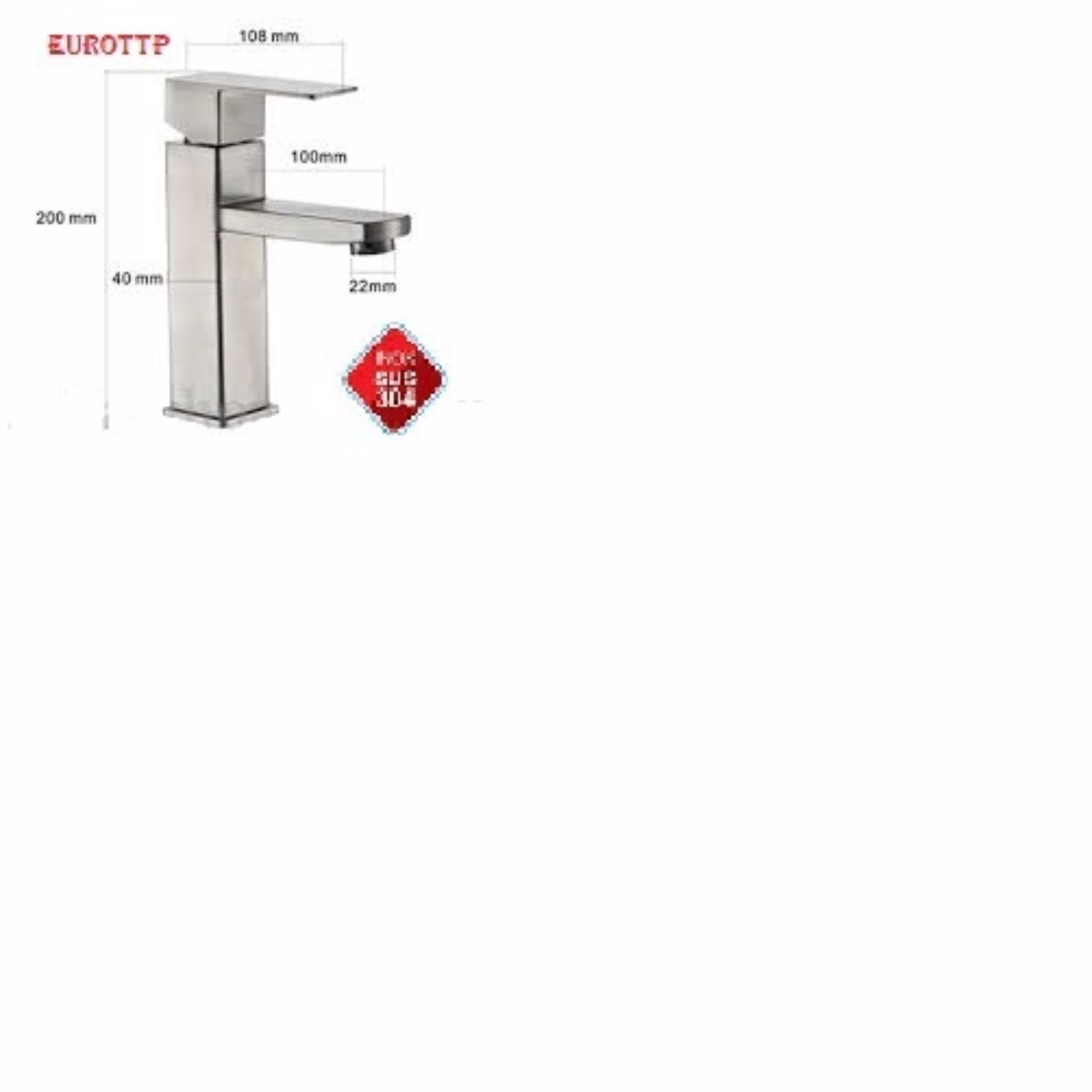 Vòi Lavabo nóng lạnh Inox SUS 304 EUROTTP EU-3308 (vàng)