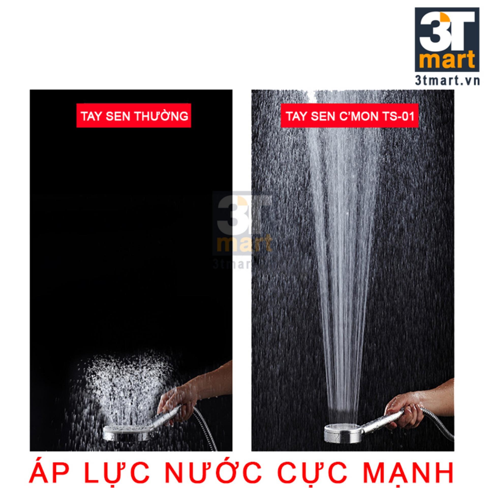 Vòi sen siêu tăng áp 400% C'MON TS-01 (bạc)