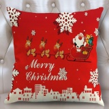 WARM Flax Pillow Case Christmas Pillowcase Pillow Cover Cushion Cover For Home Use - intl