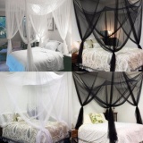 WARM Super Size Four Corner Square Mosquito Net Bed Canopy Set Bedroom Decoration - intl