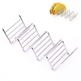 Wave Shape Stainless Steel Taco Stand Up Holders Mexican Food Rack 4 Hard Shells - intl