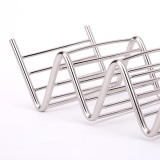 Wave Shape Stainless Steel Taco Stand Up Holders Mexican Food Rack 4 Hard Shells - intl