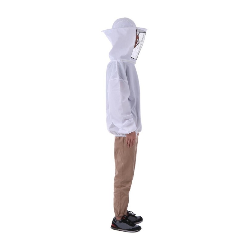 White Beekeeping Jacket Veil Beekeeping Hat Suit Smock Protective Equipment Kit One Size Fits All - intl