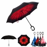 Windproof Umbrella Double Layer Upside Down Inverted Umbrella Reverse Design HOT Dark Red - intl