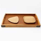 Wood Serving Tray Tea Food Server Dishes Platter Round Rectangle Wooden Plate