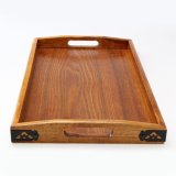 Wood Serving Tray Tea Food Server Dishes Platter Round Rectangle Wooden Plate