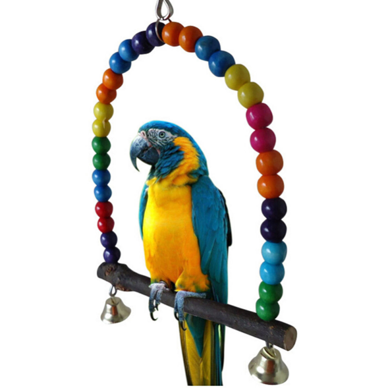 Gỗ Chim Vẹt Lắc Đồ Chơi Vẹt Cockatiel Lovebird Budgie 15 cm (Quốc Tế)