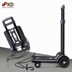 Xe kéo hàng 4 bánh gấp gọn tải trọng 60kg bánh xe cao su chống ồn Ksmart ( Đen ) Để vừa cốp xe lead