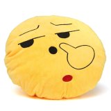Yellow Round Cushion Soft Emoji Smiley Emoticon Stuffed Plush Toy Doll Pillow (Intl)