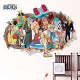 Yika 3D Một Bộ Anime Luffy Bức Tranh Tường Decal Dán Tường Có Thể Tháo Rời Miếng Dán Trẻ Em Trang Trí phòng khách-quốc tế