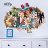 Yika 3D Một Bộ Anime Luffy Bức Tranh Tường Decal Dán Tường Có Thể Tháo Rời Miếng Dán Trẻ Em Trang Trí phòng khách-quốc tế