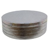 Yika Quality Silver Round Square Cake Display Boards Foil Turned Edge 5mm Thick ALL SIZES(Size:10inch)