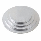 Yika Quality Silver Round Square Cake Display Boards Foil Turned Edge 5mm Thick ALL SIZES(Size:10inch)