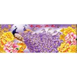 YN5006- Tranh đính đá đôi công tím-100*48*366