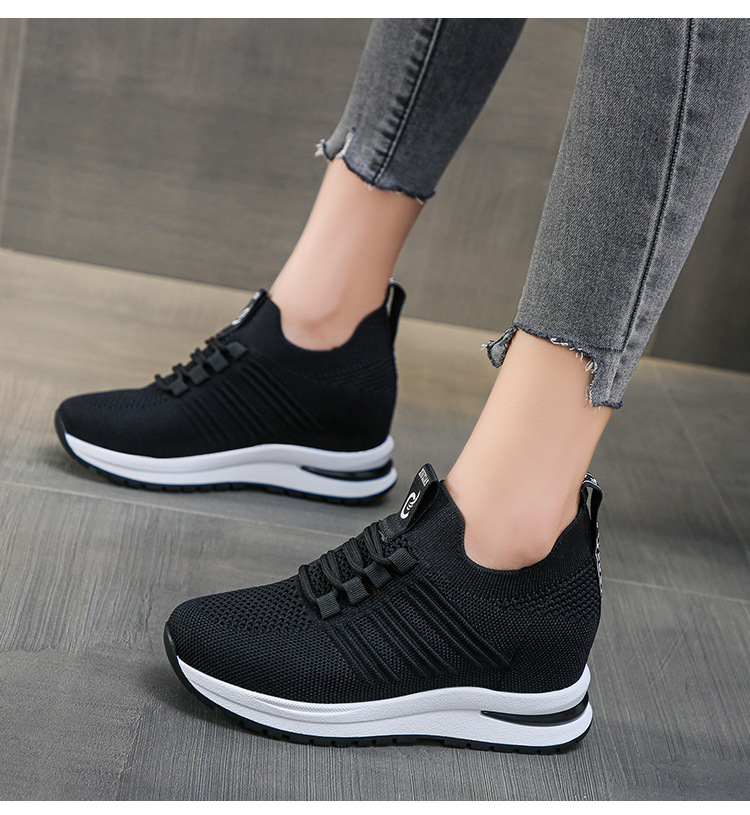 Giày thể thao nữ độn đế 7 phân chất co giãn ôm chân đi êm tăng chiều cao năng động hack dáng đi làm đi chơi, Lisa M48