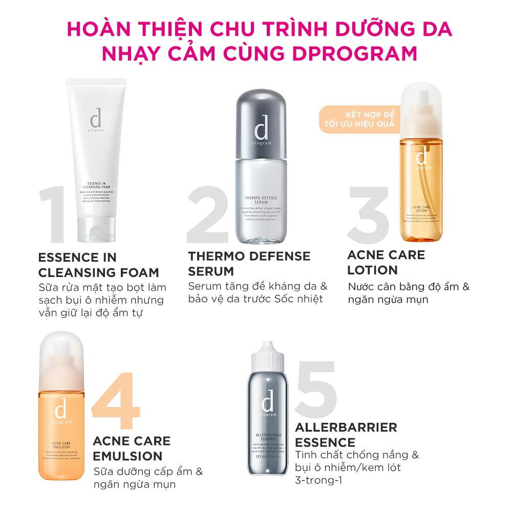 Sữa dưỡng cho da mụn nhạy cảm Dprogram Acne Care Emulsion 100ml (phiên bản mới, bổ sung công nghệ Microbiome)