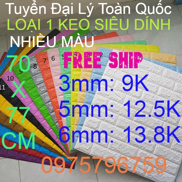 5 Tấm Xốp dán tường 3D giả gạch 5mm