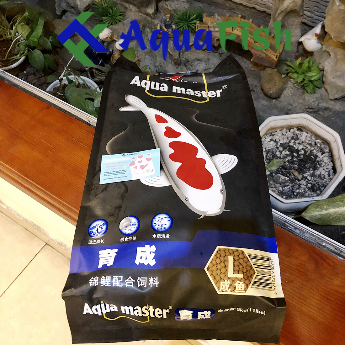 Aqua Master Growth Size L Bao 5kg (Thức ăn giúp cá koi tăng trưởng và phát triển màu tự nhiên)