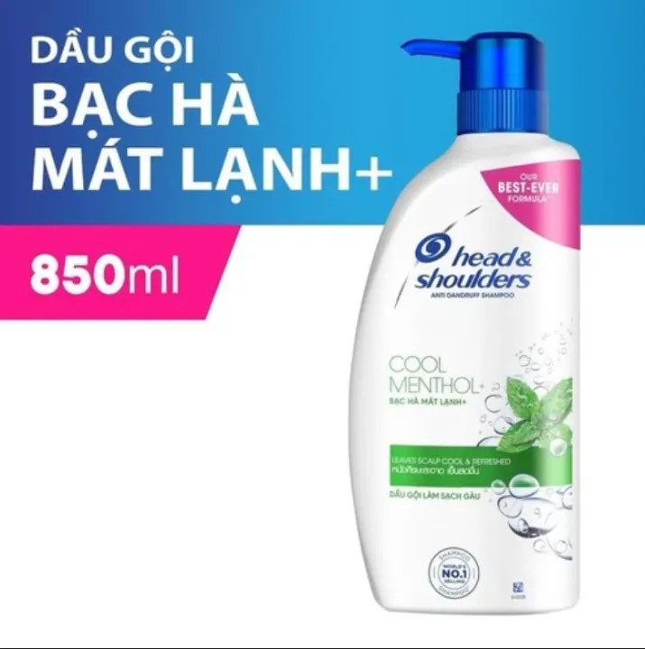 Dầu gội Head & Shoulder Cool Menthol 850ml Dầu gội đầu Head and shoulders Thái Lan bạc hà 850ml