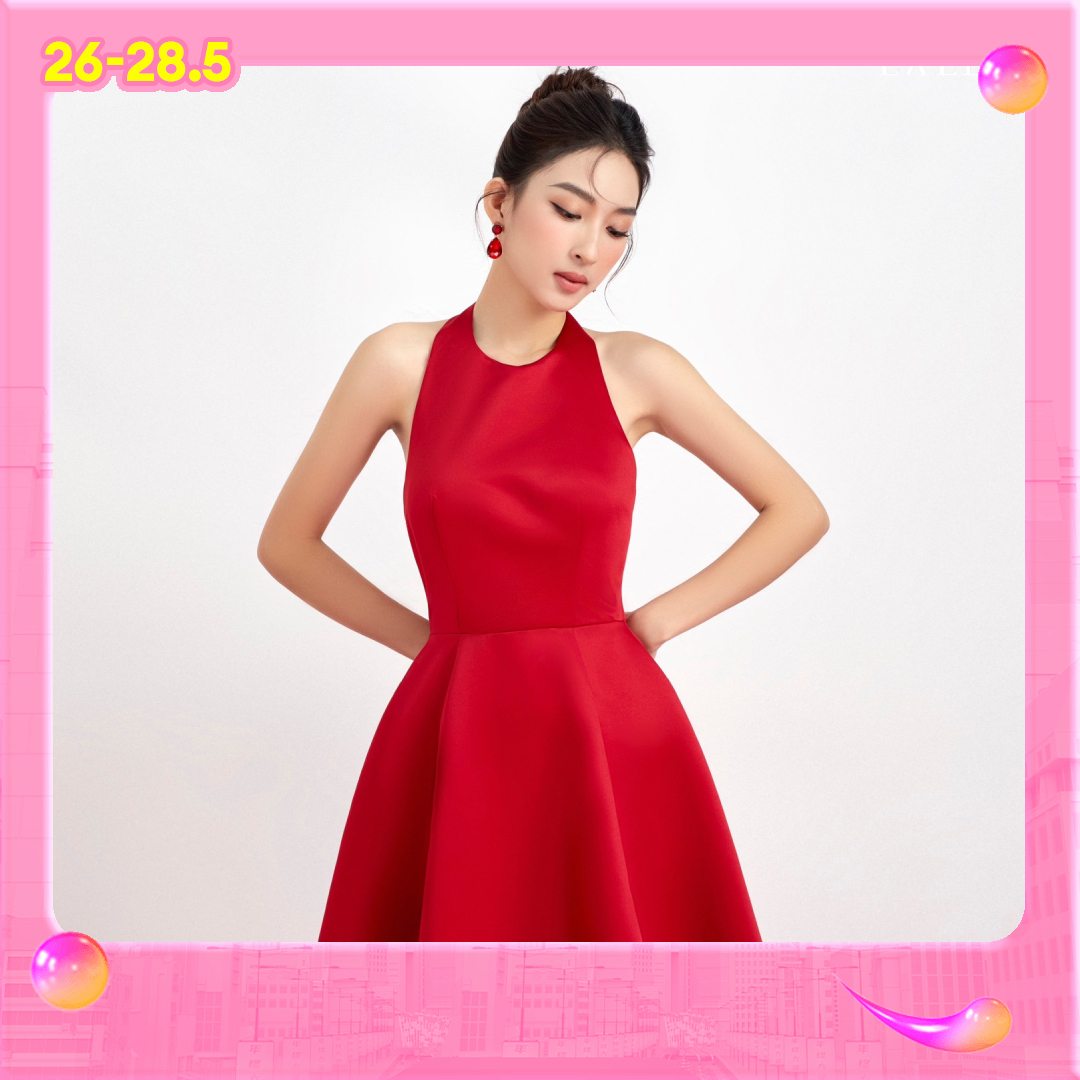 LALLA - Đầm yếm Rubie hở lưng xoè nhẹ nữ