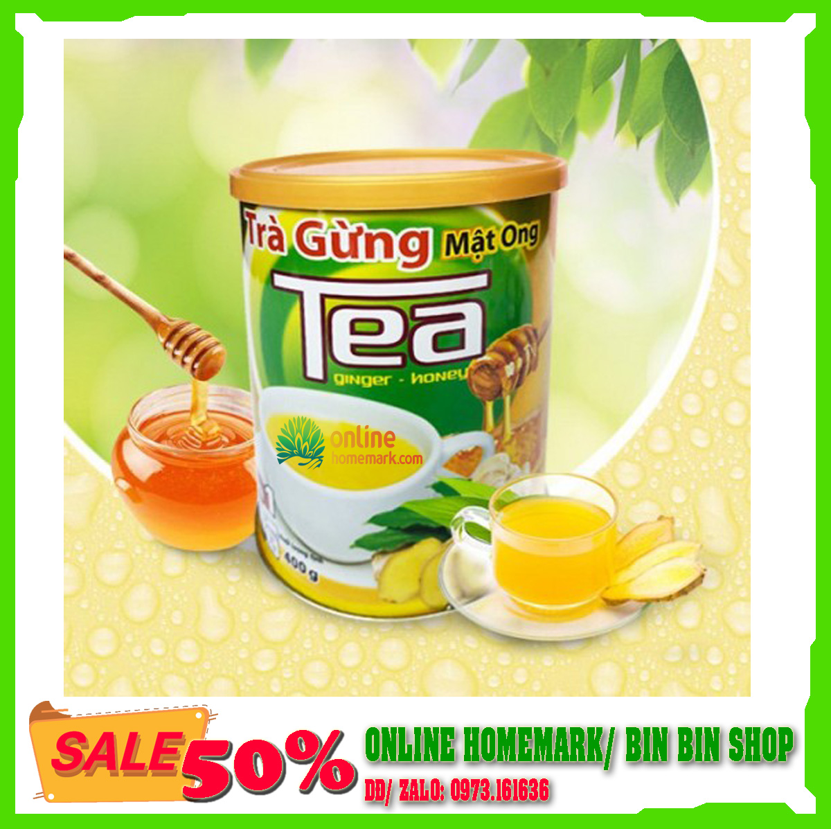 [Lon 400g] Trà gừng mật ong Thanh Bình- đồ ăn vặt