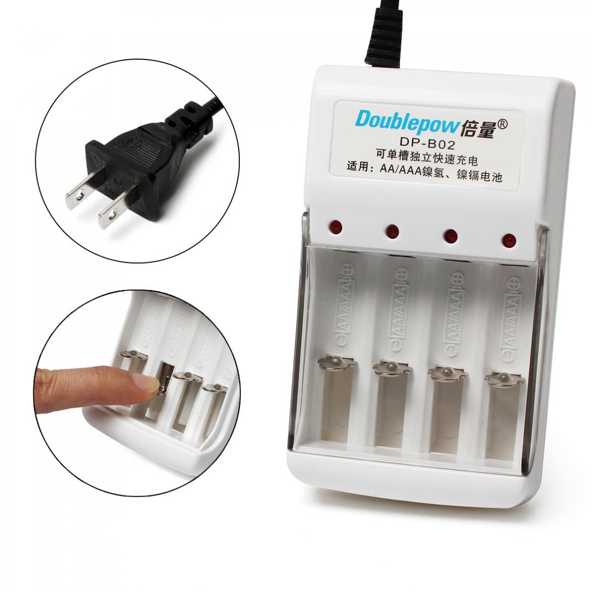 Combo sạc Doublepow DP-B02 và 4 pin tiểu sạc AAA1050mAh
