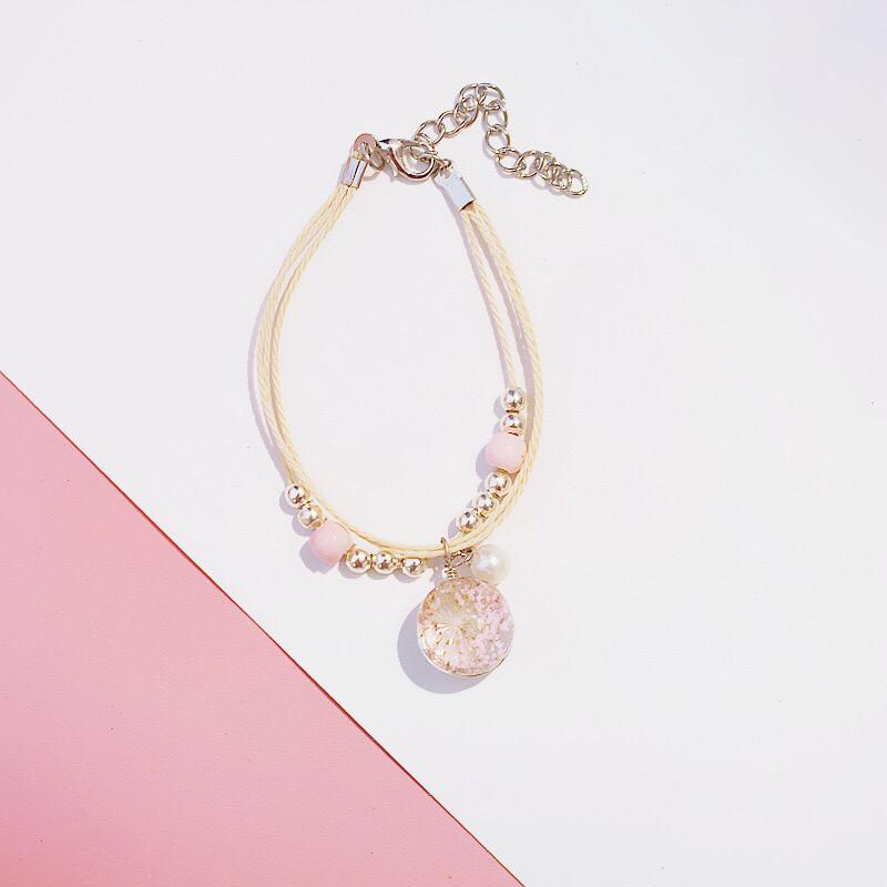 Lắc tay nữ dây dù hạt hoa MS01