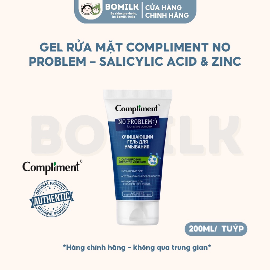 Gel rửa mặt Compliment No Problem - làm sạch da sâu, giảm mụn