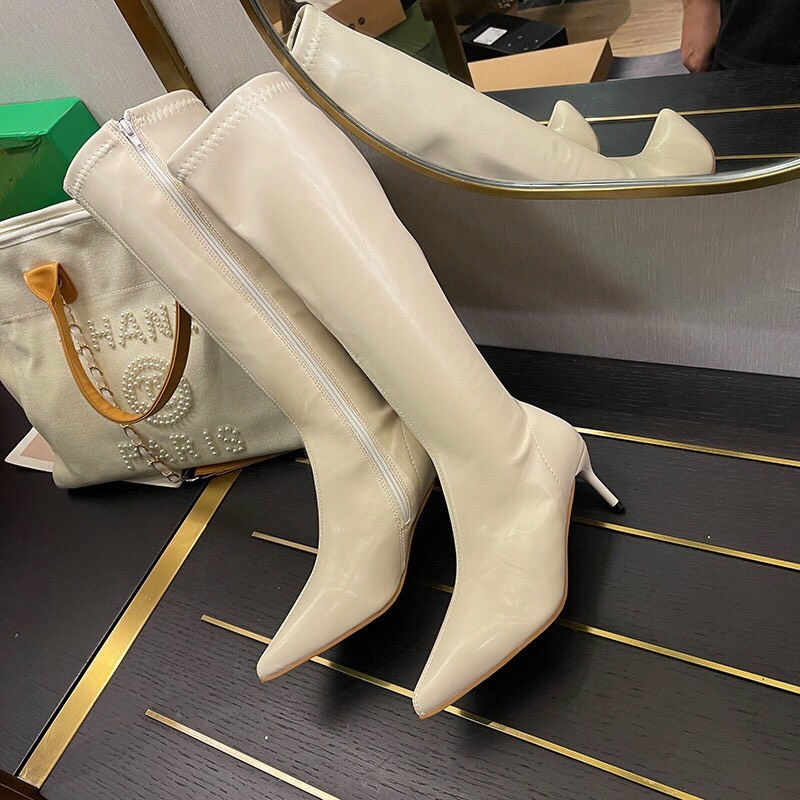 [Ảnh thật] Bốt/Boots Đùi Gót Nhọn 6p Khoá Cạnh Cao Cấp – SuBim.Store (Mã 2019)