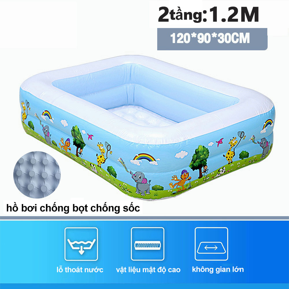 Bể bơi cho bé, hồ bơi 3 tầng bể tắm gia đình 1m1 .1m3.1m5,1m8,2m1,2m6 bể bơi trong nhà cao cấp cho trẻ tập bơi bể bơi phao 3 tầng cỡ lớn: hồ bơi . loại dày tặng kèm bơm điện