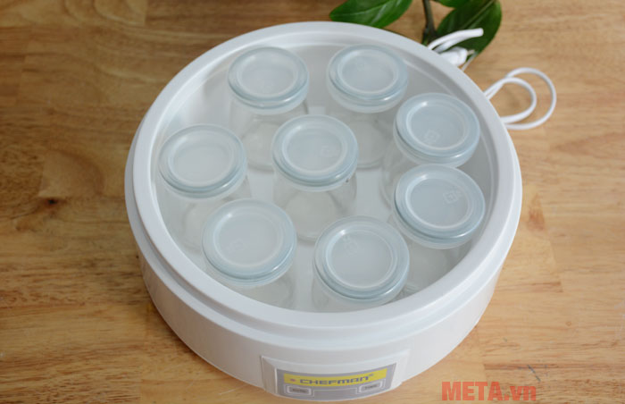 Máy Làm Sữa Chua Cốc Thủy Tinh Chefman.