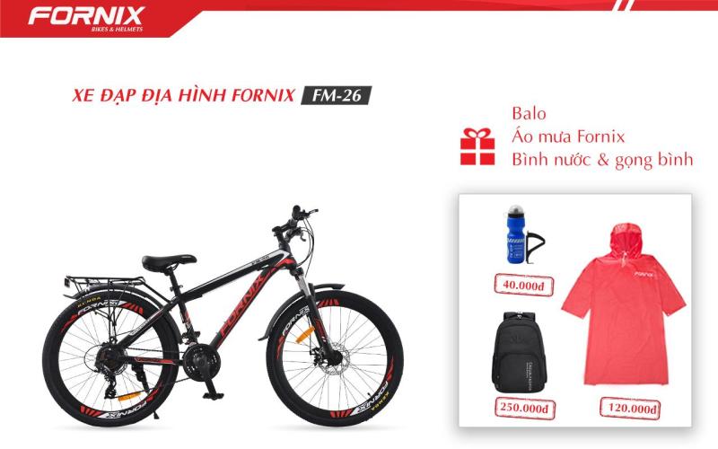 Mua Xe đạp địa hình thể thao Fornix FM26 + (Gift) Balo,Áo mưa, Bình và gọng bình