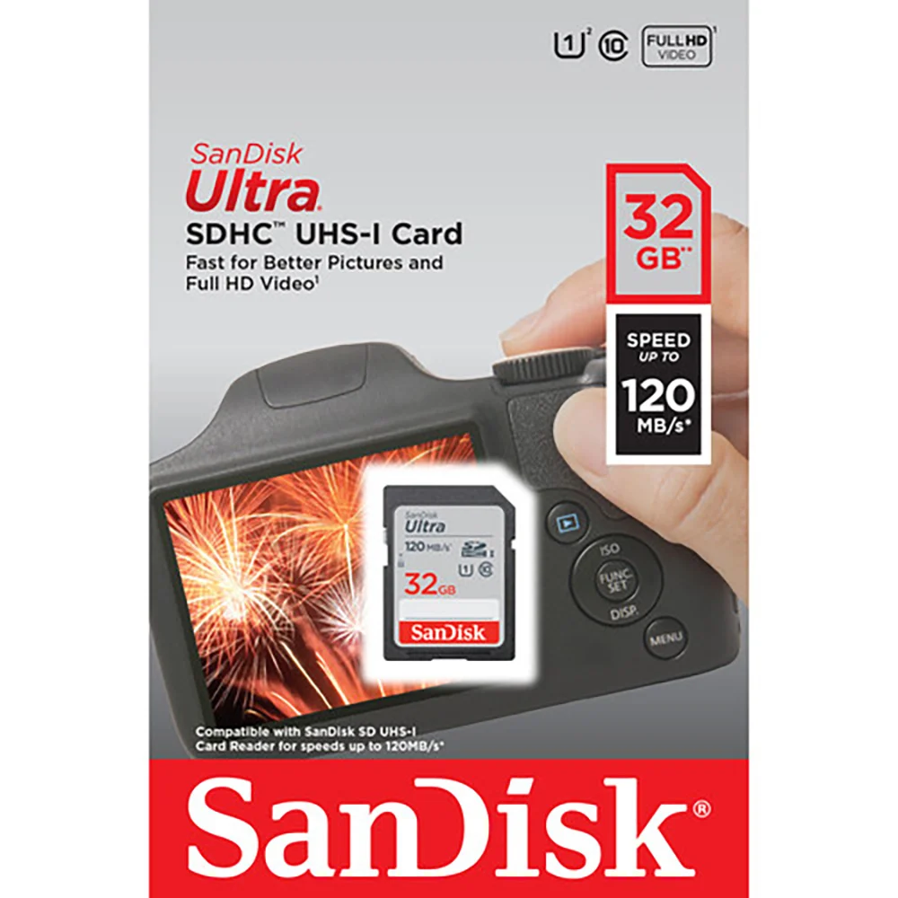 Camera memory card SDHC SanDisk Ultra 32GB C10 U1 120 MB/s (gray)