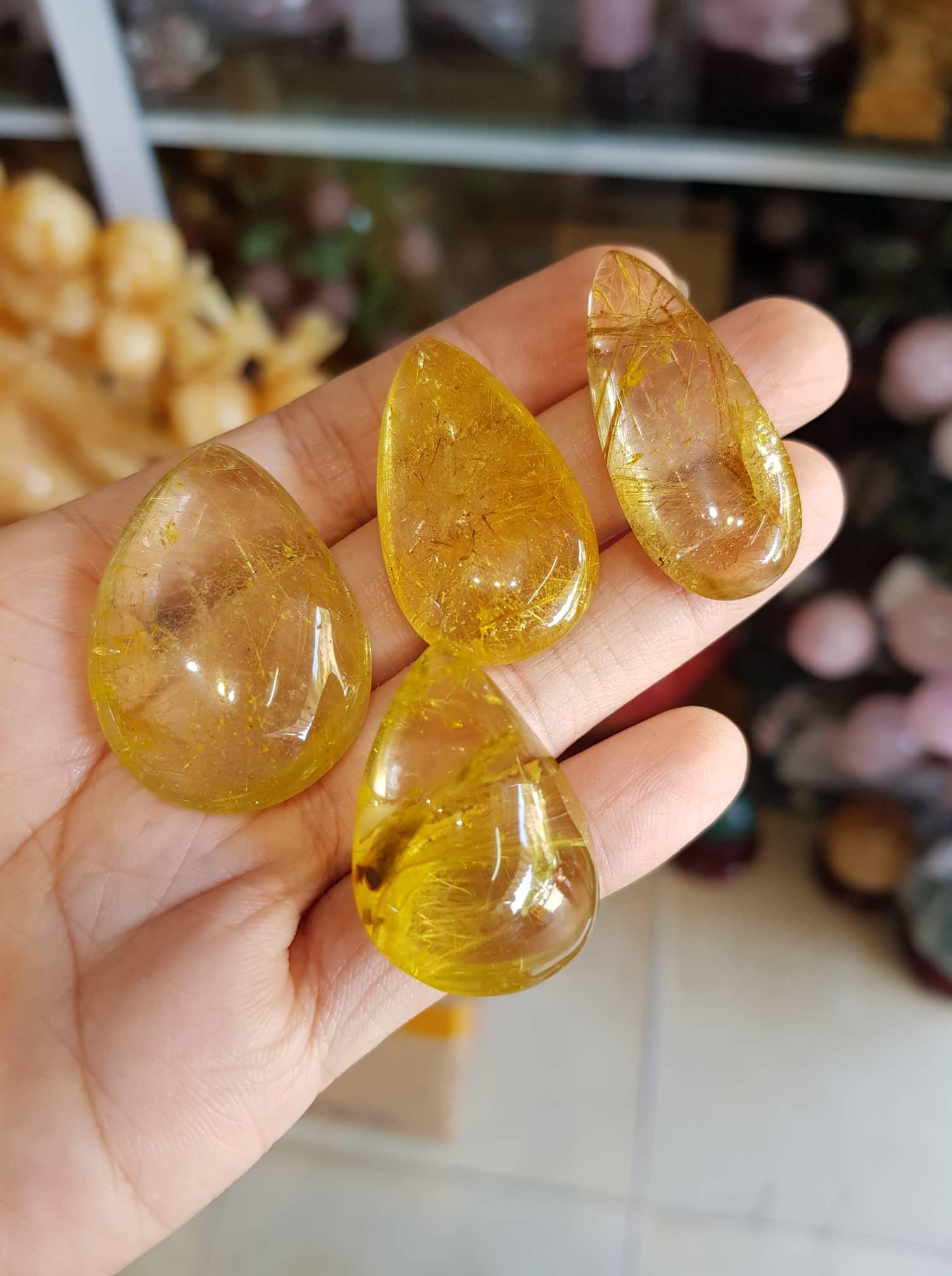 Mặt Đá Thạch Anh Tóc Kèm Dây Đeo Cổ