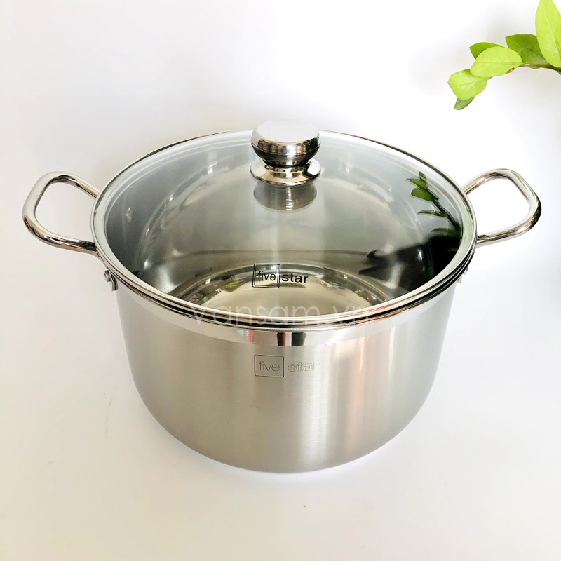 [HCM]Bộ Nồi Xửng Hấp Nắp Kiếng Fivestar 30cm