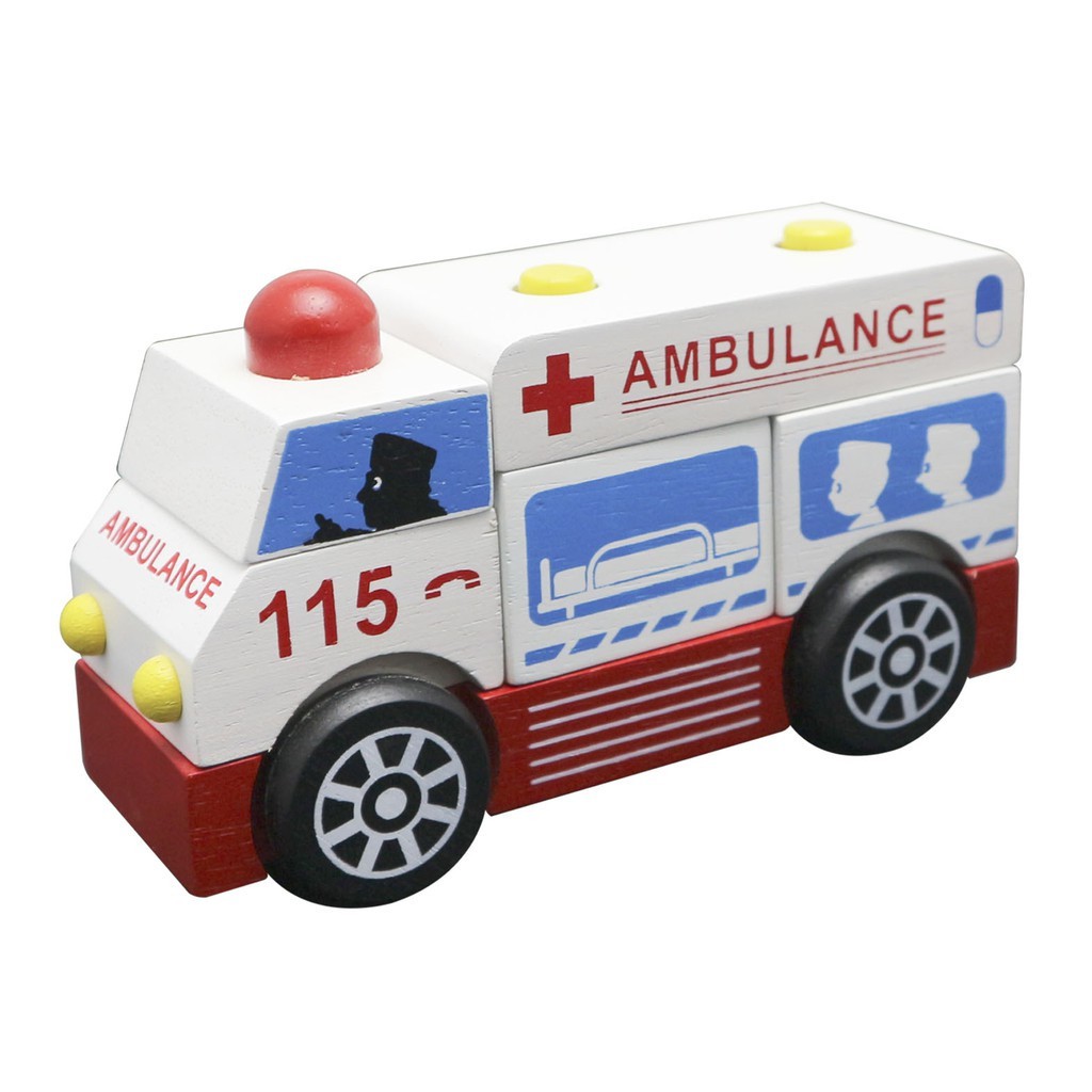 Đồ Chơi Gỗ Winwintoys - Lắp Ráp Xe Cứu Thương