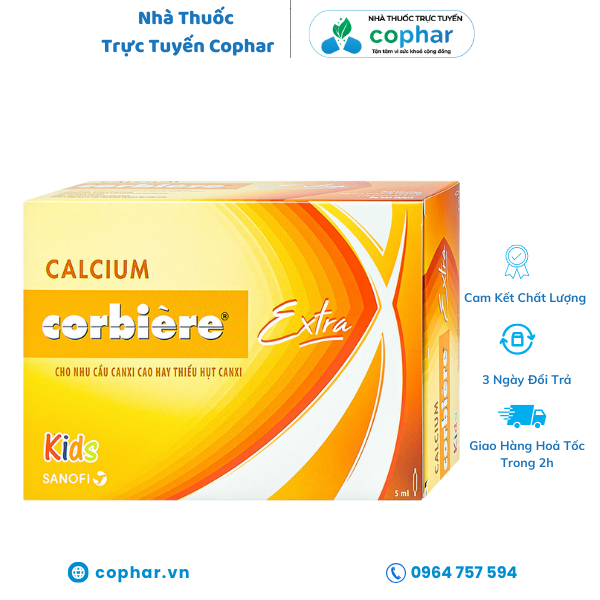 Calcium Corbiere Kids Extra Sanofi bổ sung canxi cho trẻ em