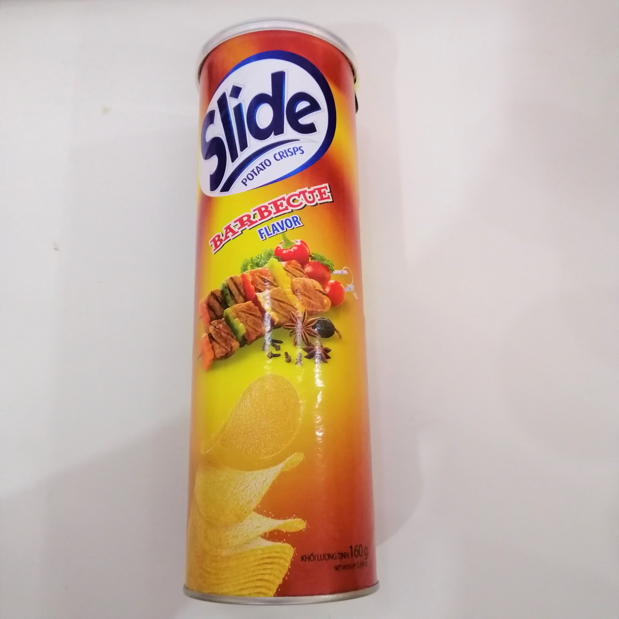 Snack Khoai Tây Slide Vị Thịt Nướng (Lon 150g)