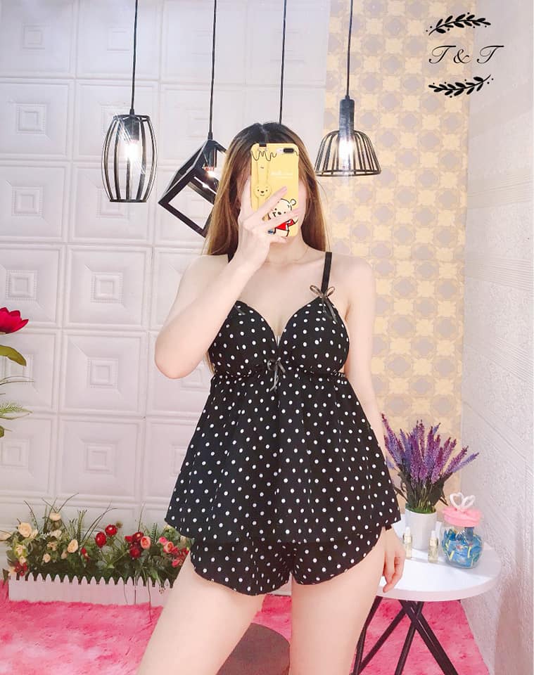 Sét Bộ Ngủ sexy Lụa Kate Có Mút