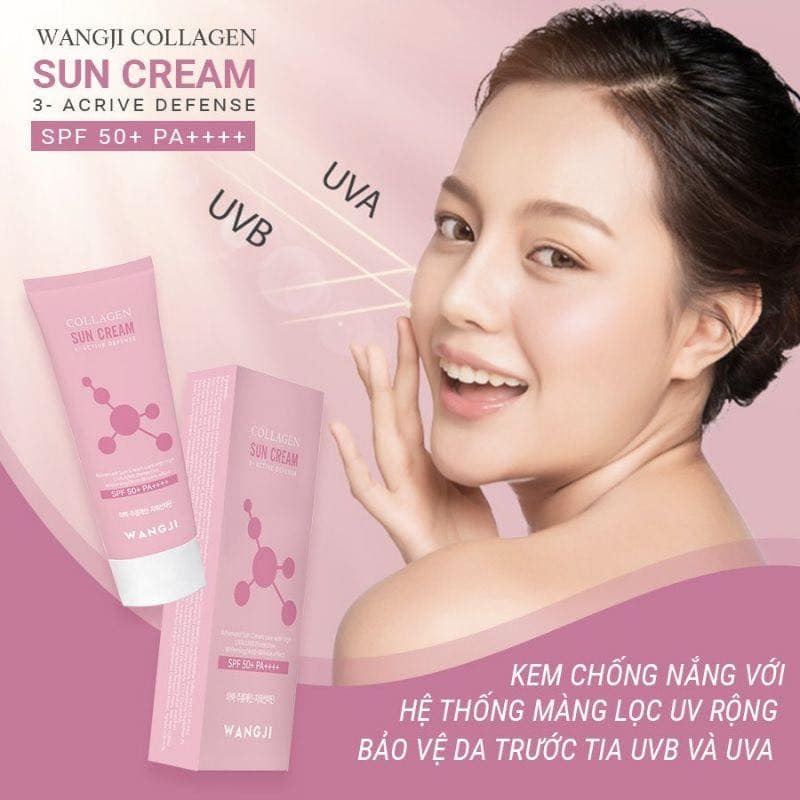 Kem chống nắng collagen Wangji Collagen Hàn Quốc - an toàn cho da nhạy cảm