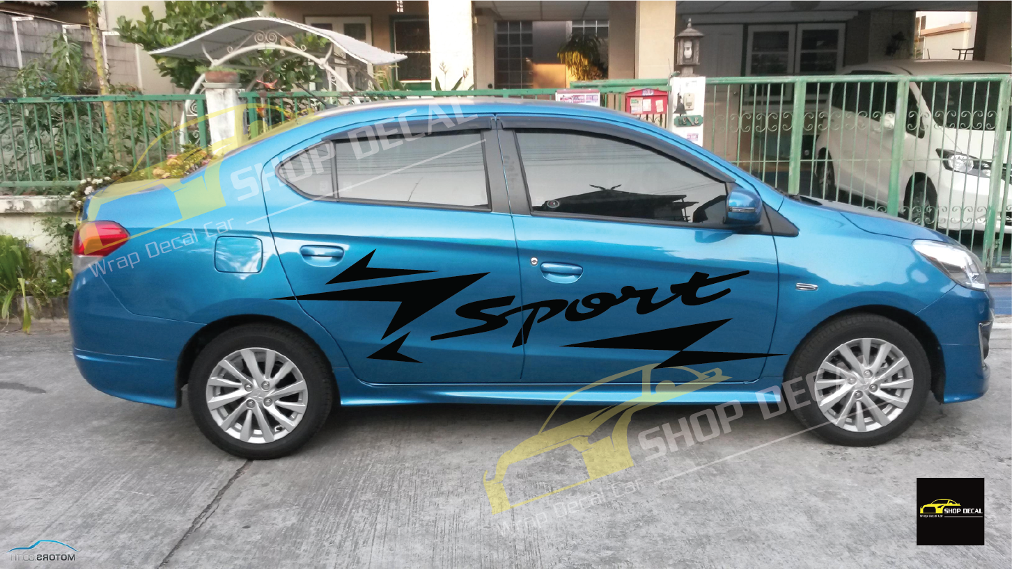 Tem xe Mitsubishi Attrage dán 2 bên sườn