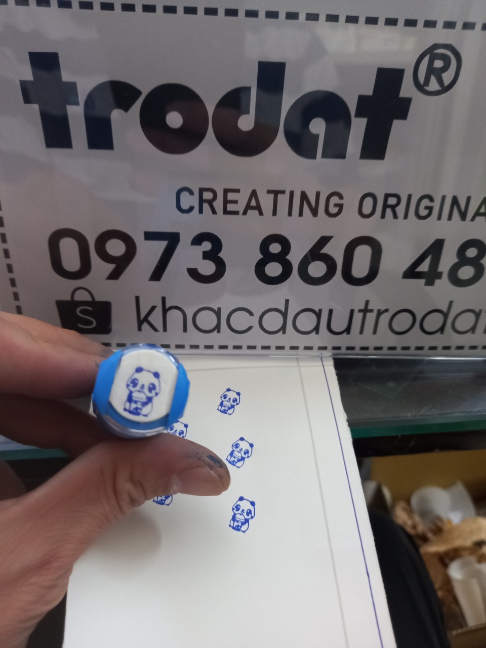 Khắc con dấu tích điểm - dấu tròn (12x12mm)