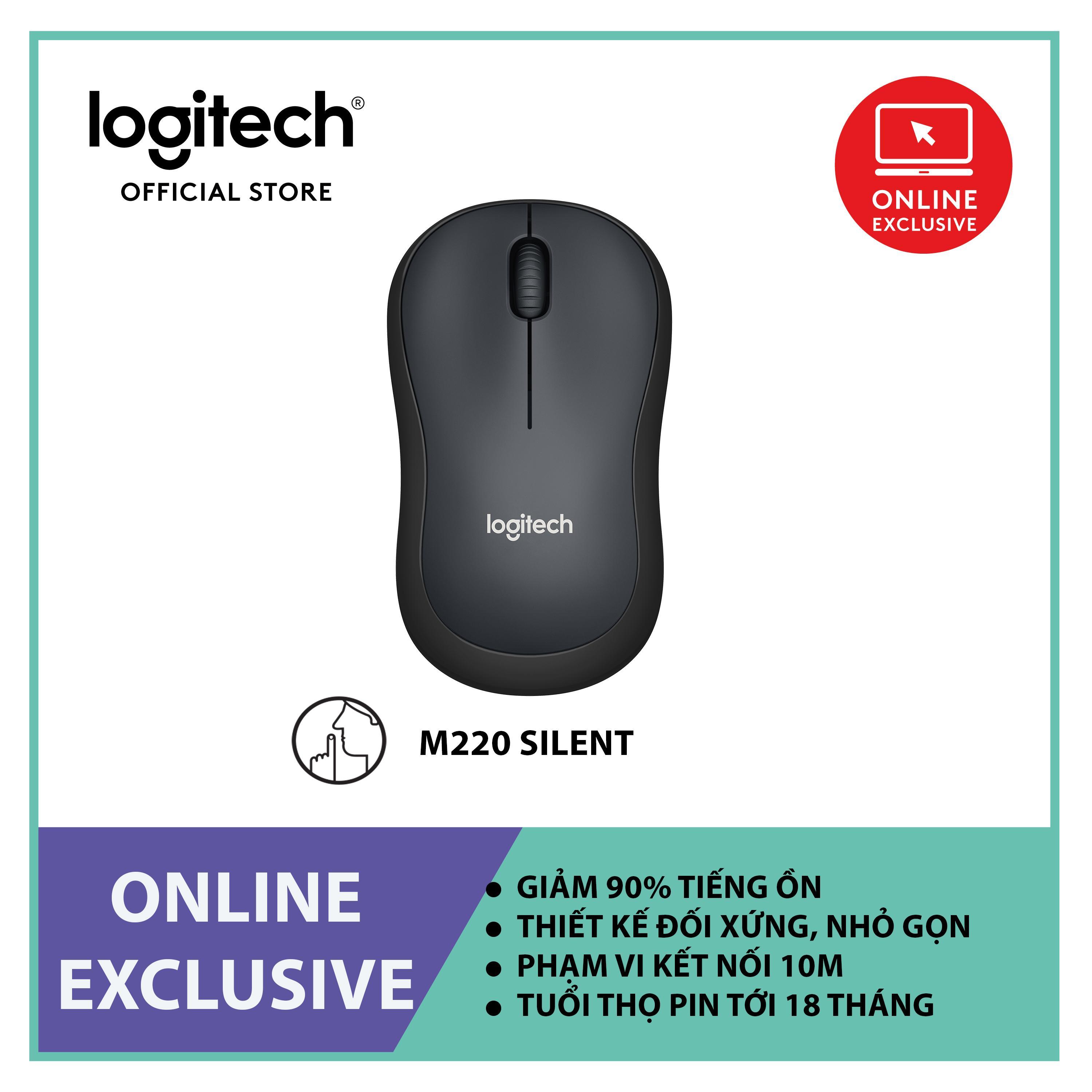 Mouse Chuột không dây Logitech silent M220  -kèm pin AA