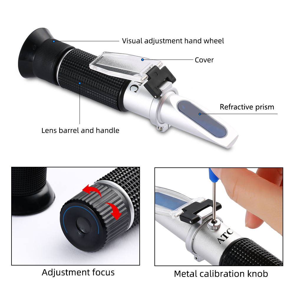 Yieryi Khúc Xạ Kế Độ Mặn 0-100, 1.000-1. Máy Đo Độ Mặn Nước Biển 070SG ATC